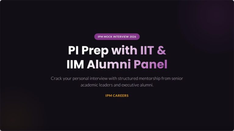 IPM Mock Interview 2026 by IPM Careers: PI Prep with IIT & IIM Alumni Panel