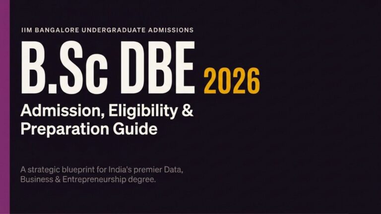 IIM Bangalore BBA (B.Sc DBE) 2026: Admission, Eligibility & How to Prepare